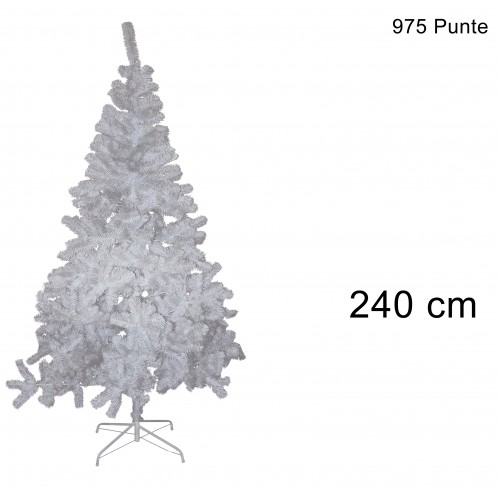Albero Di Natale Colorazione Bianco Di 240cm Con 975 Punte Cod. 7600